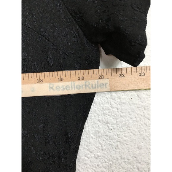 Vintage 50s Peg Palmer Dress Womens Large Black Cocktail Party Side Ties Floral - Picture 5 of 13